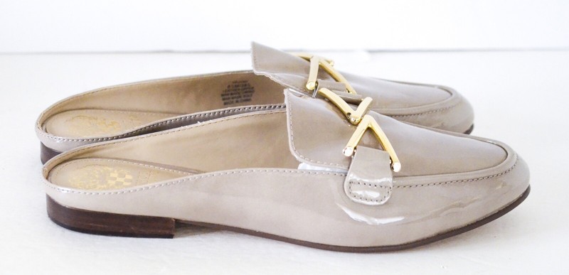 Vince Camuto Women's Nude Tan Leather Slides Mules Slip On Loafers Size 8.5M | eBay