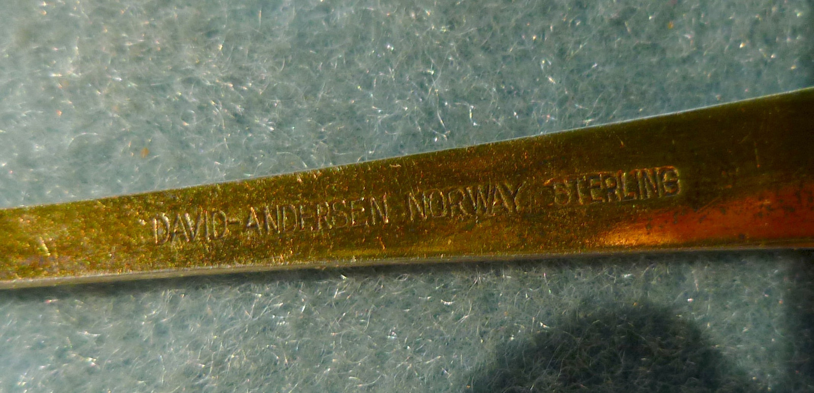 Sterling Enamel Gold Plate Demi Spoon David Andersen Norway Yellow