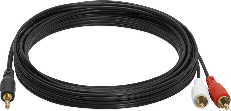 - 3.5mm Male Stereo to 2 Male RCA Audio Adapter Cable - 25 Feet