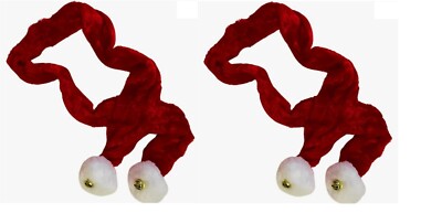 Christmas Holiday Jingle Bell 46 inch Red Caroling Santa Scarf, 2 Count