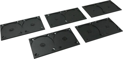 (5) CD2R42BK 2 Disc Capacity Black CD DVD Glue In Longbox Replacement Tray