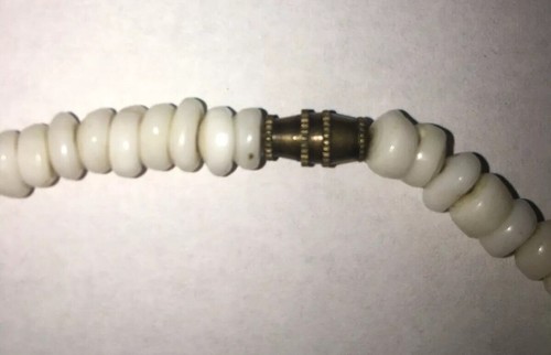 Vintage  1970's Puka Shell & Turquoise Nugget Choker Necklace 16-1/2”