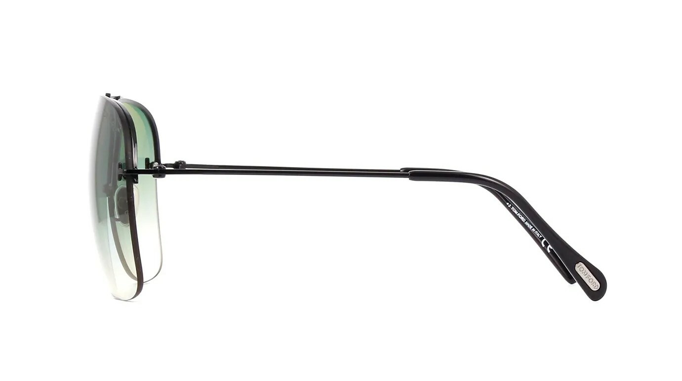 Pre-owned Tom Ford Cazal 8514 Black And Gold/grey Shaded (001) Sunglasses In Green