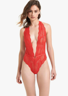 BLUEBELLA Elodie Soft Lace Body Jumpsuit Red Size 12XL   5992