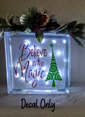 Believe in the magic decal sticker for DIY 8'' glass block or tile