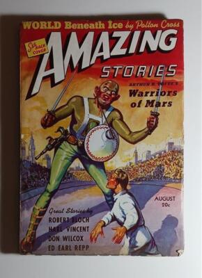 AMAZING STORIES PULP AUG 1939 ROBERT BLOCH WARRIORS OF MARS