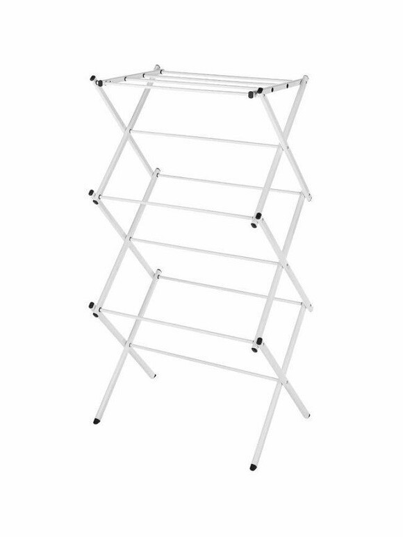 ROOM ESSENTIAL COMPACKT DRYING RACK, WHITE, 14.5"L X 22.5"W X 41.13"H *DM*