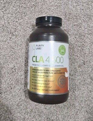 Purity Labs CLA 4,500MG Safflower Oil Number One Weight Loss Fat Burner 180 Gels