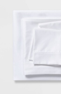 Threshold Twin XL 500 Thread Count Tri-Ease White Sheet Set Flat/Fitted/1 Case