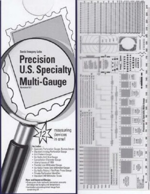 New Stamps Perforation Gauge Scott Precision US Specialty 12 in 1 Multi GO no GO