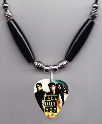 Fall Out Boy Band Photo Guitar Pick Necklace