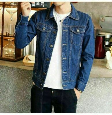 Stylish Men s Autumn Slim Denim Jackets Coat Boys Washed Retro