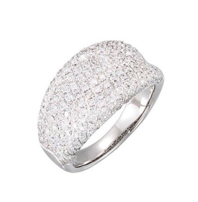 Numbering♥ #3414 Side Pave Ring /追跡付 Multi Row Pavé Ring in Yellow Gold | 3 Round Brilliant Cut