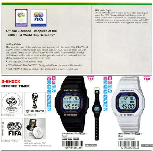 Pre-owned Casio G-shock Brand Dw-56rtwc-1v 2006 Fifa World Cup Limited Watch Rare