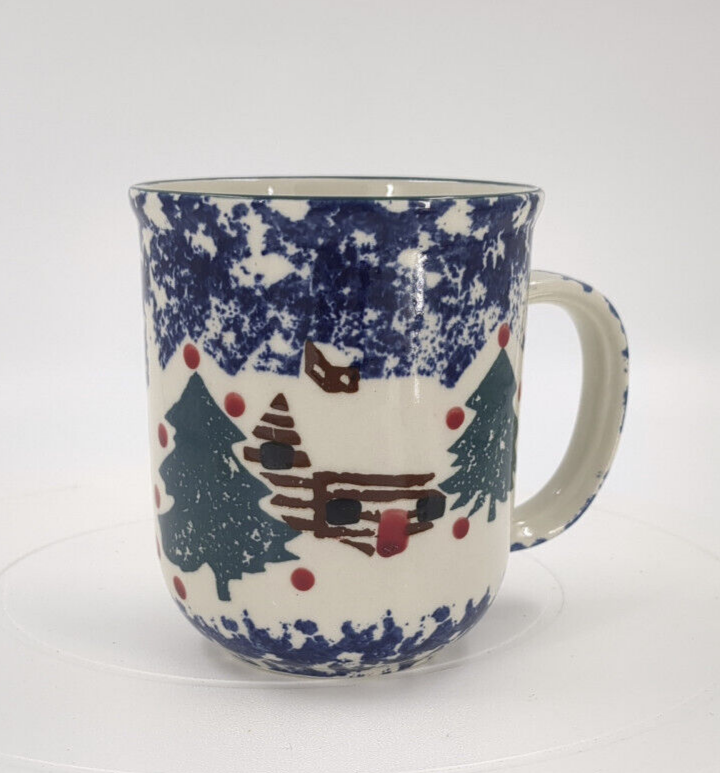 Folk Craft By Tienshan CABIN IN THE SNOW 10 oz Coffee Cup Mug