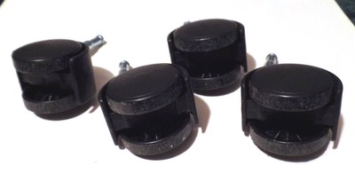 Vintage Set of 4 Black Detachable Rolling Storage Rack Wheels