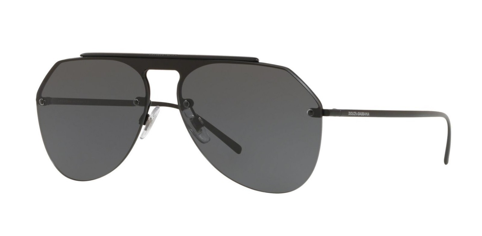 Pre-owned Dolce & Gabbana Dg 6188 Shiny Black/grey (501/87) Sunglasses In Gray