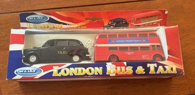 Welly London Bus & Taxi Pull Back and Go Die Cast Model TH99930-2G New in Box