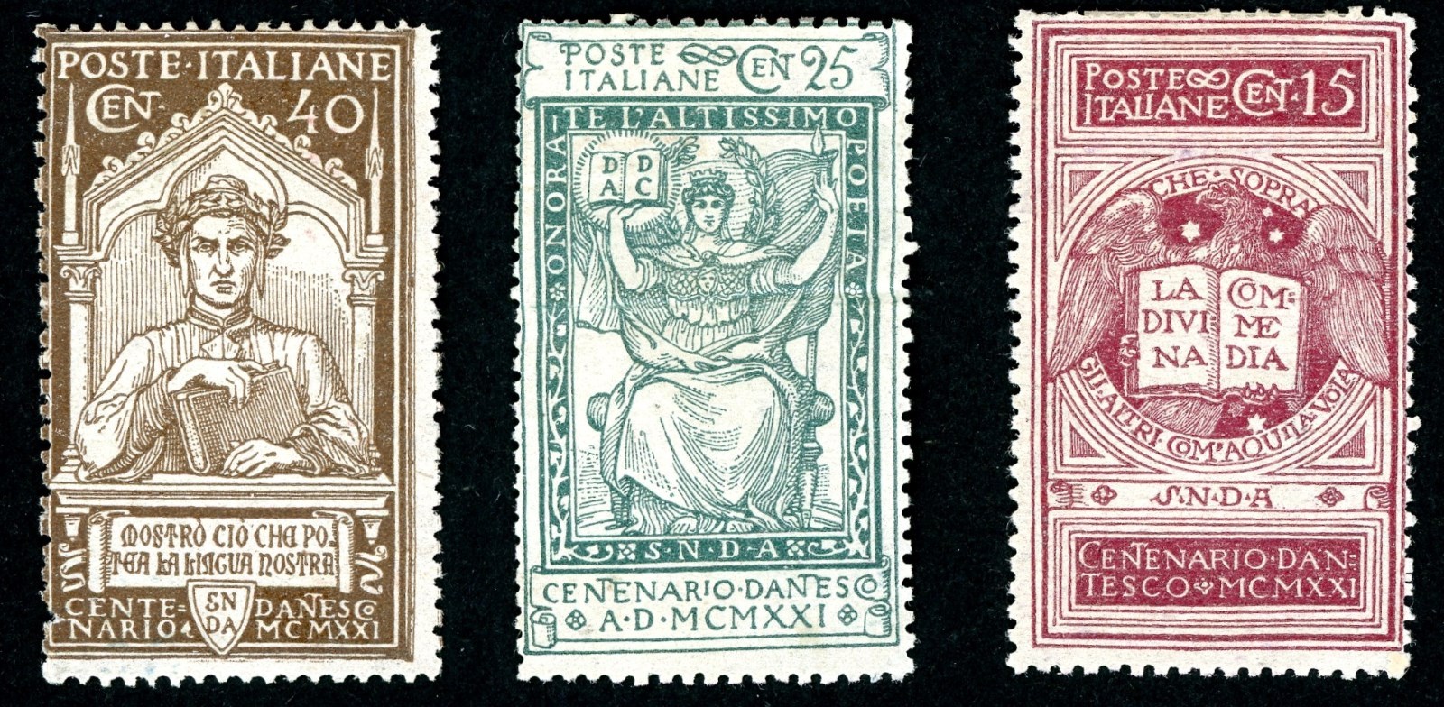 ITALY 1911 USED SCOTT 119, 1913 USED 126, 128, UNUSED 1921 133-135 STAMPS