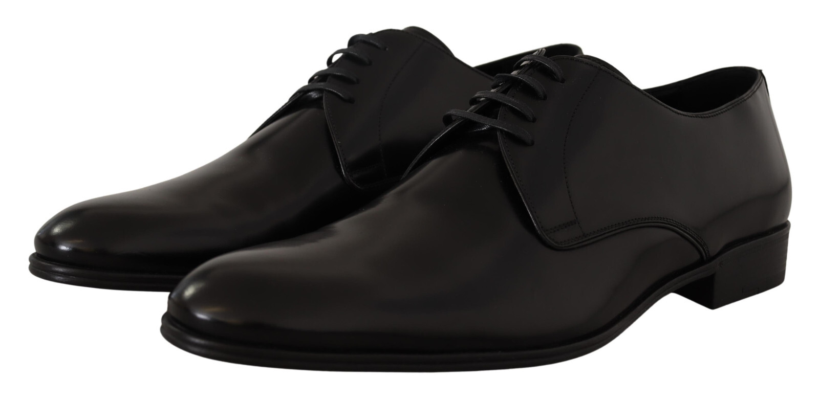 Pre-owned Dolce & Gabbana Shoes Black Leather Lace Up Mens Formal Derby Eu39.5 /us6.5 $800