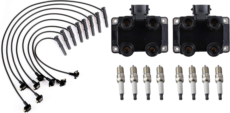 Ignition Coils Spark Plugs with Wire for Ford 1996 1997 1998 1999 F-150 | FD487