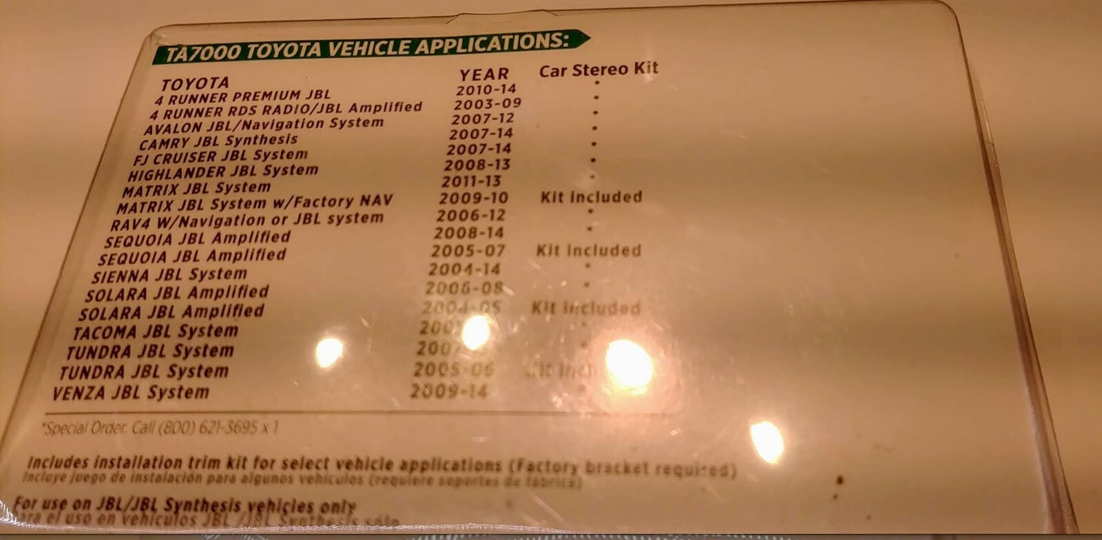 New Scosche Factory Stereo Replacement Interface, TA7000 05-UP TOYOTA, HARNESS