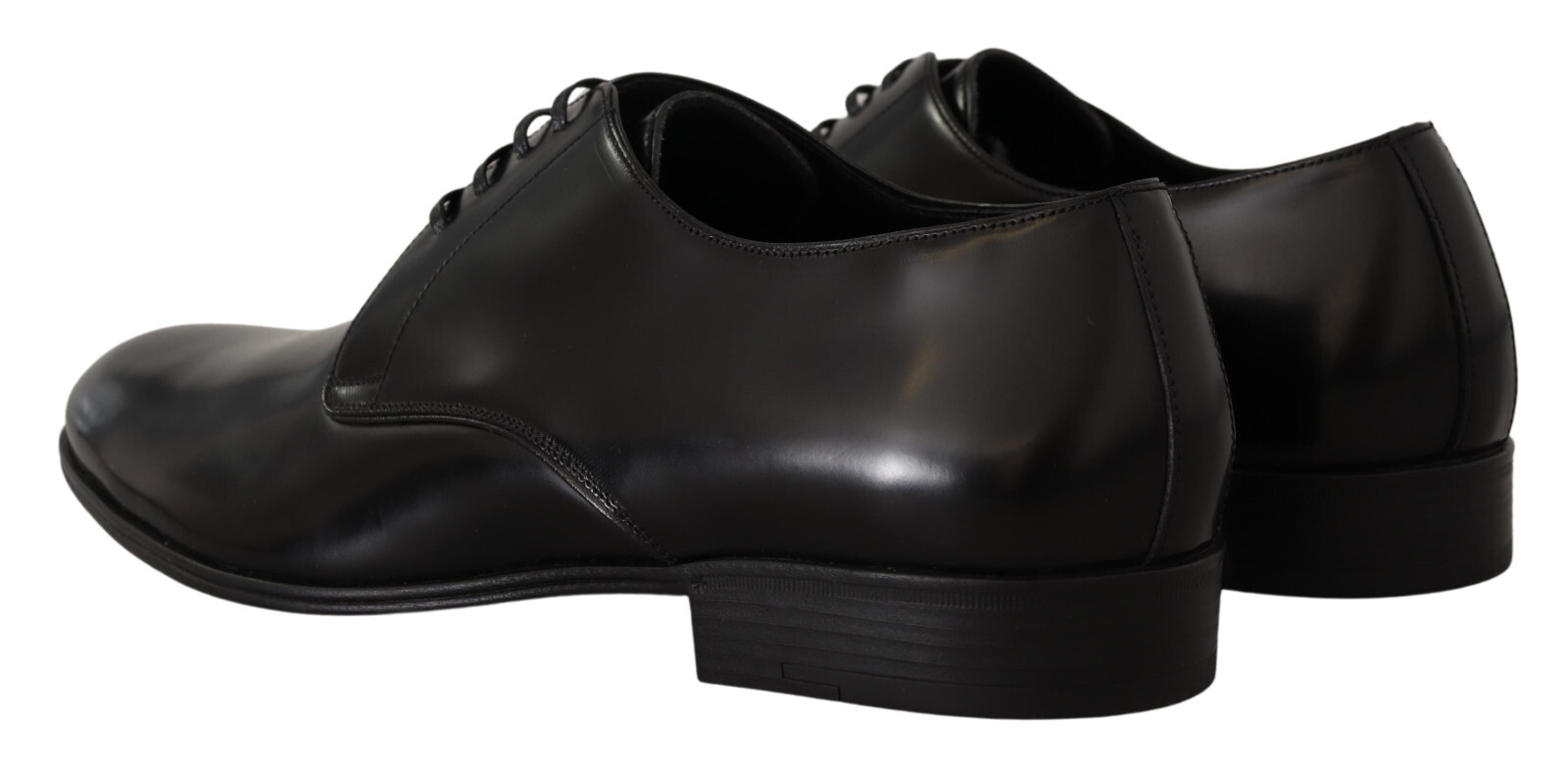 Pre-owned Dolce & Gabbana Shoes Black Leather Lace Up Mens Formal Derby Eu39.5 /us6.5 $800