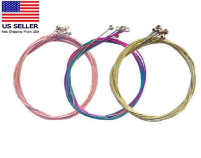 3 Sets Colorful Acoustic Guitar Strings 6pcs/Set, 1st-6th Steel String Pack