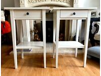 I can deliver - Good condition pair of IKEA Hemnes Bedside Tables in White