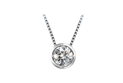 Simple Silver SP 1.0 Cts AAA Cubic Zirconia *Dot* Pendant