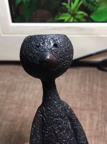 Black Resin Figurine of Woman MCM  - Candle Holder? Unknown Origin; EUROPEAN