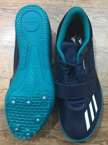 Adidas Performance Men's Jumpstar Running Track Shoes 11 Navy White Green NEW