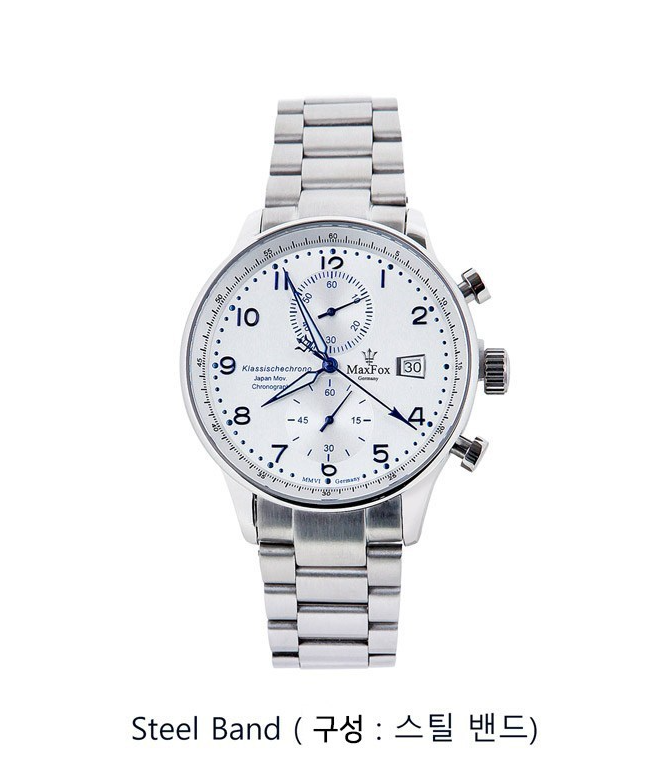 Pre-owned Maxfox Men's Metal + Leather Band Analog Watch Mf7082lt Klassischechrono