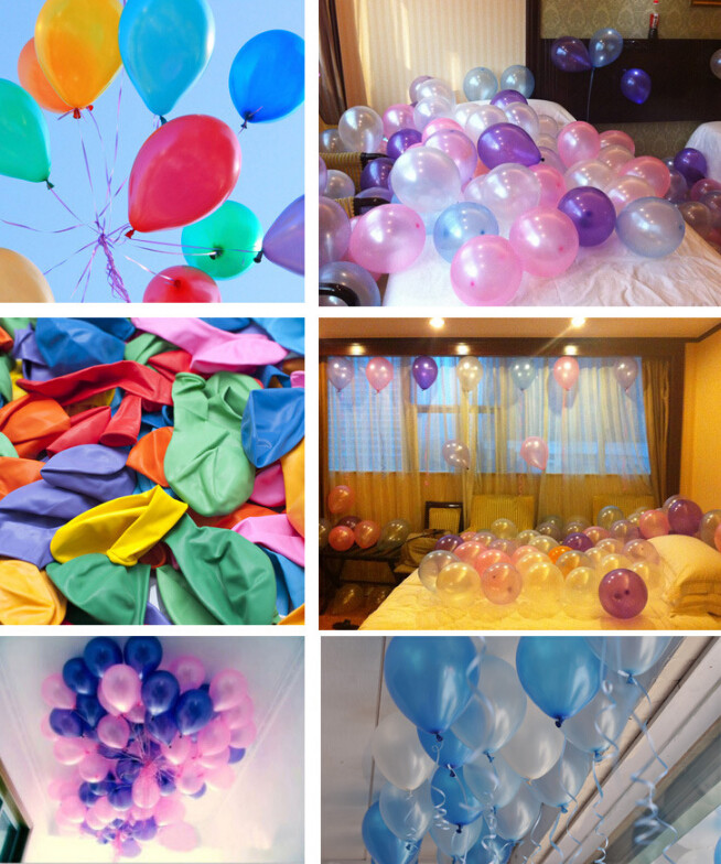 100pcs 10 inch Pearl Latex Colorful Thickening Wedding Party Birthday Balloon 