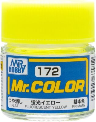 Mr. Hobby C172 Mr. Color Flat Fluorescent Yellow Lacquer Paint 10ml - US