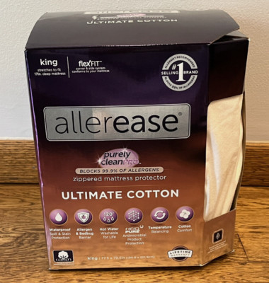 AllerEase King Size Ultimate Zippered Mattress Protector White