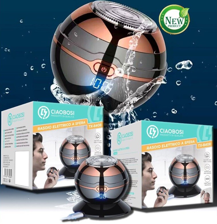 Rasoio Elettrico Ricaricabile A Sfera Sferico Uomo Barba Tx-8408 linq