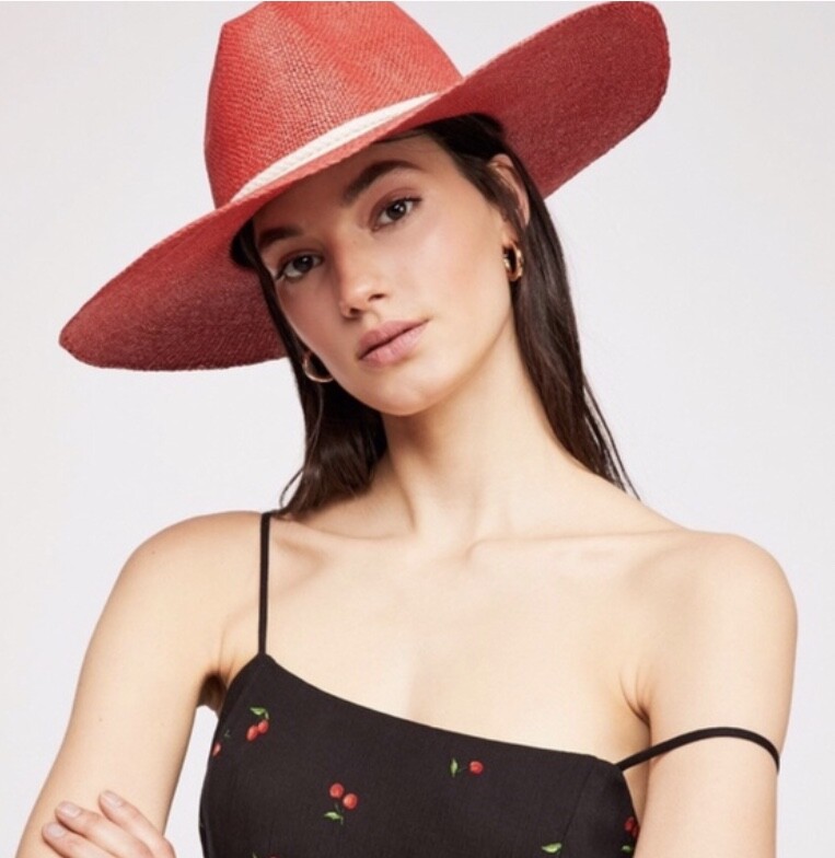 

Шляпа Free People Sunmer Breeze соломенная с гибкими полями, красный, оранжевый, коричневый шнур, НОВИНКА