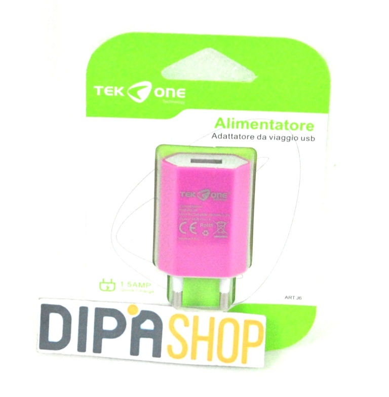 Adattatore Alimentatore Da Rete TeKone J6 Caricabatteria Usb 1.5A Rosa hsb