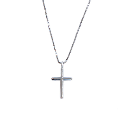 Simple cross necklace online silver