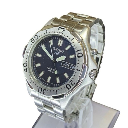 SEIKO AGS 5M43-0C30 SCUBA 腕時計 ジャンク セイコー SEIKO Scuba Kinetic 5M43-0C30 Automatic DayDate Silver Case