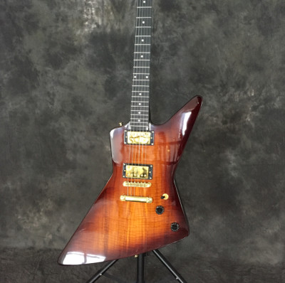 Explore Electric Guitar Sunburst Rotten Maple Top Mahogany Body Gold Hardware