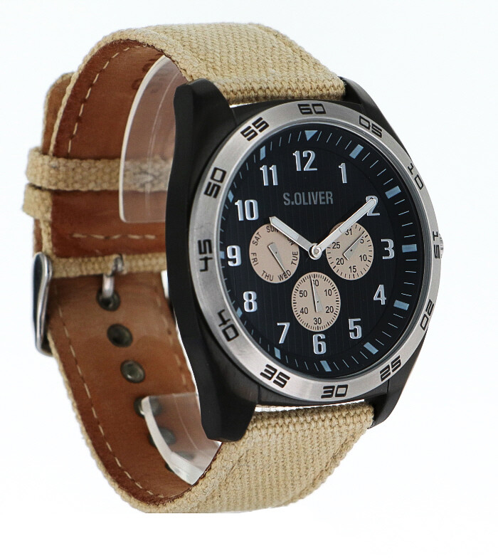 S.OLIVER BIG BLACK XL OUTDOOR DESIGN SPORT HERREN UHR ...