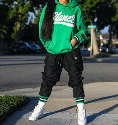 PAPER PLANES SWEATSUIT HOODIE + JOGGER PANTS SET SZ 3XL GREEN BLACK $325