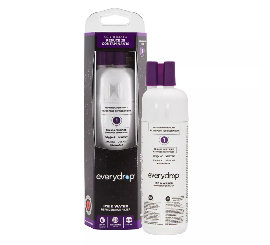 everydrop by Whirlpool Ice/Water Refrigerator Filter, EDR1RXD1, Single, Purple