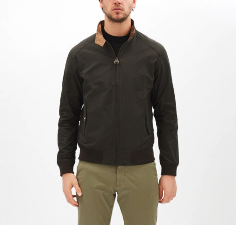 Pre-owned Barbour Steve Mcqueen Rectifier Harrington In Sage British Luxury