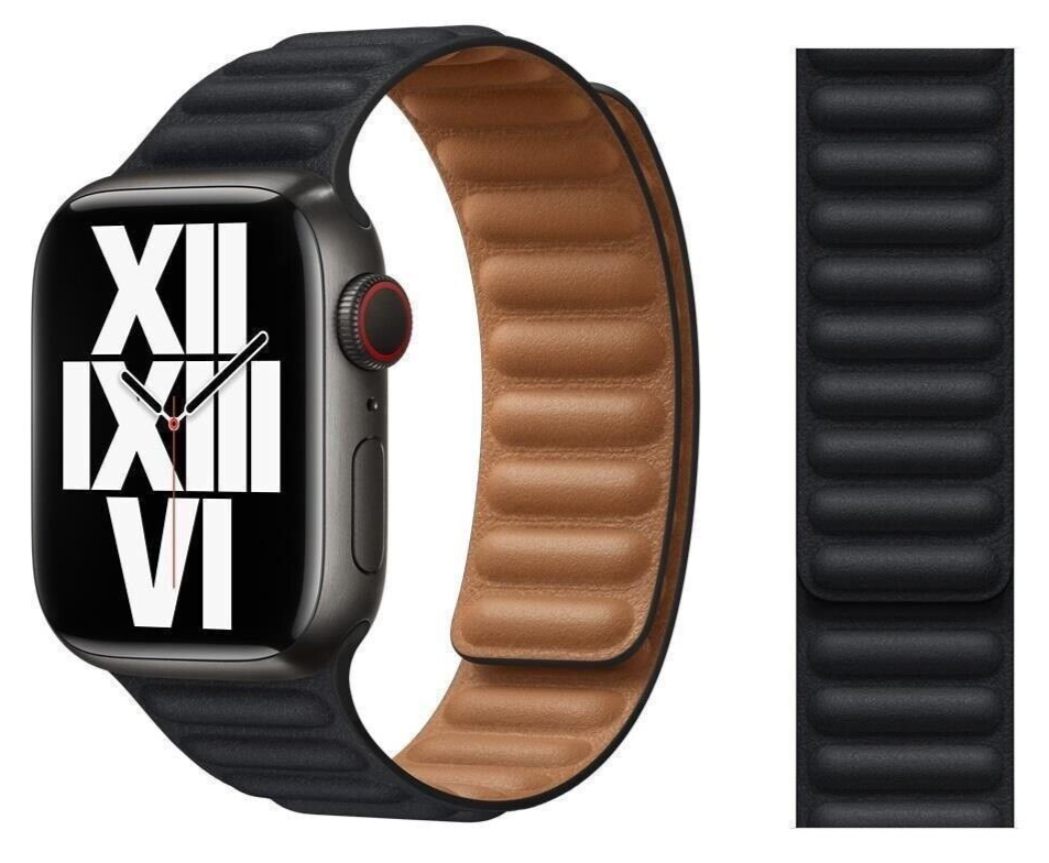 Original Apple Watch 1 9 SE 45mm Leather Leder Armband S M ML813ZM A Midnight eBay