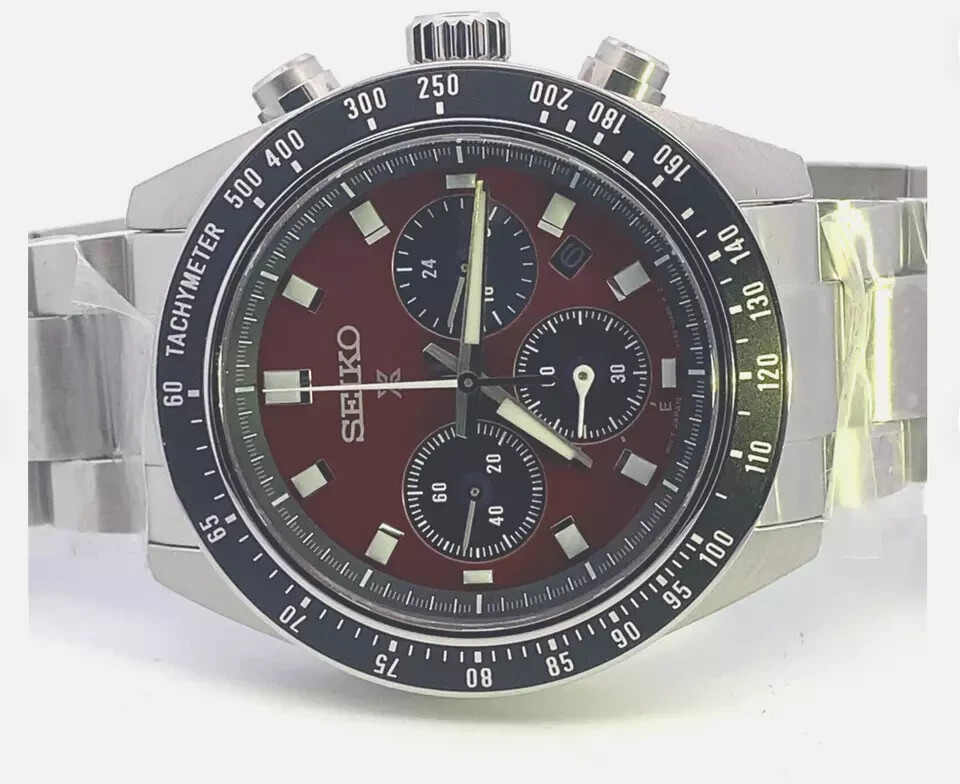 Pre-owned Seiko Ssc927 Speedtimer Watch Red Dial Solar Chronograph 100 Meter Special