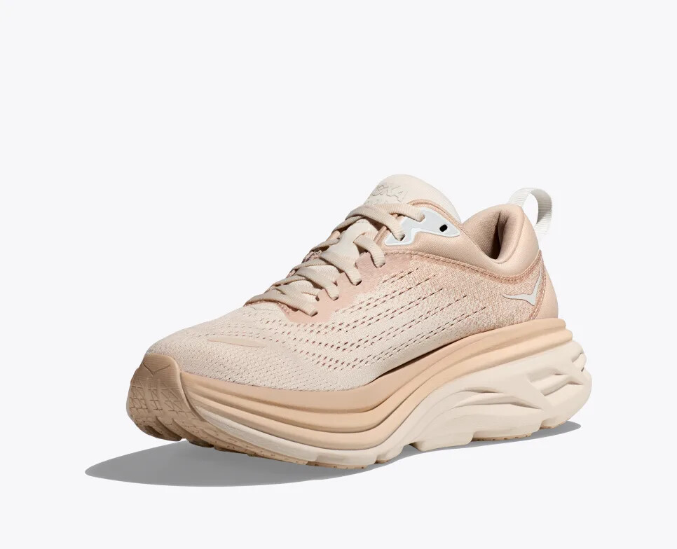Pre-owned Hoka Bondi 8 Womens Running Shoes Shifting Sand Eggnog Beige Tan 1127952 Size