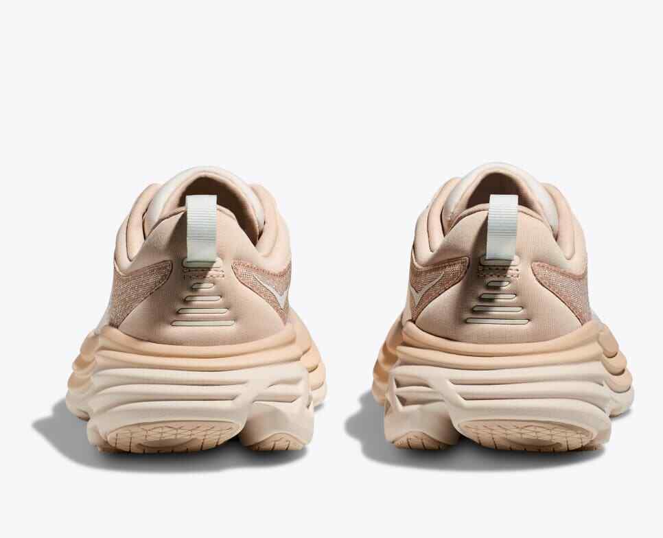 Pre-owned Hoka Bondi 8 Womens Running Shoes Shifting Sand Eggnog Beige Tan 1127952 Size